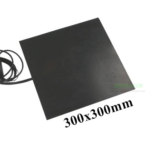 Black 300x300mm 500W 3D Printer Silicone Rubber Heater Pad 300*300mm Heating Pad