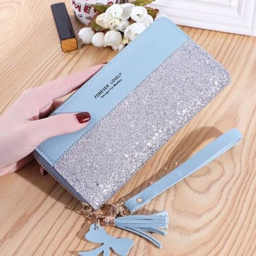 Lady Purse Women Wallets Clutch Zipper Coin Purses Bags Cards Holder Soft PU Leather Long Woman Wallet Handbags Burse Bag Clips