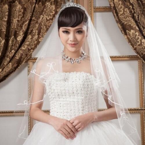 Childrens single-layer Fashion White Veil Flower girl dress accessories Childrens single-layer veil Length Bride Wedding Veil