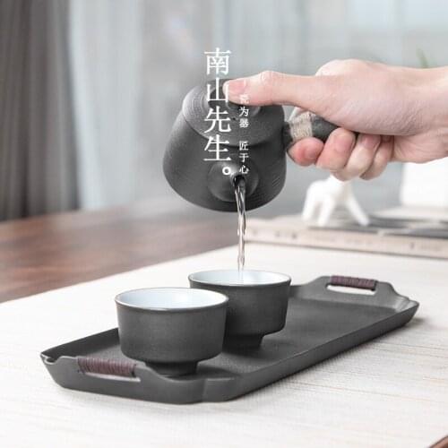 Porcelain Tea Set With Tray Travel Portable Simple Tea Set Kung Fu Gift Box Modern BlackTetera Porcelana Teaware Sets BG50TS