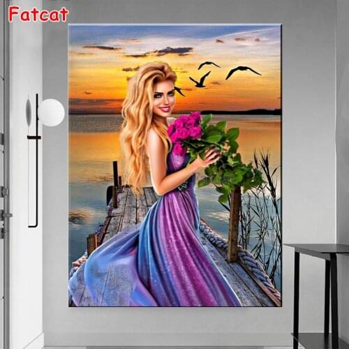 Fantasy Woman diamond embroidery 5d square diy diamond painting full,diamond mosaic Sea scenery,wholesale,retail,Gift PP2263