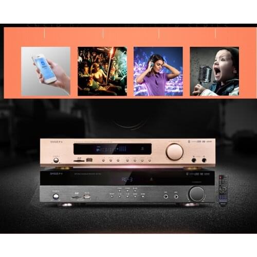 KYYSLB 700W AP-702 4.0 Bluetooth Amplifier 220V 550W Home Theater Digital Amplifier TV Card APE Dolby 5.1Channel with SDUSB