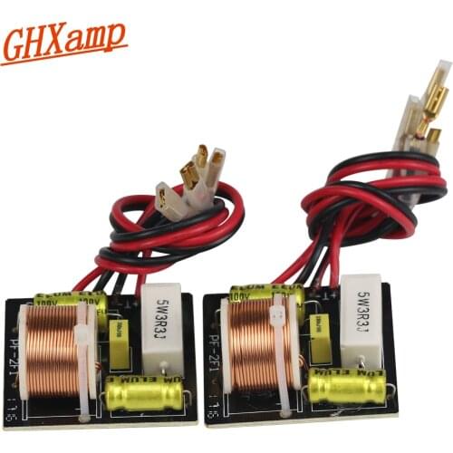 GHXAMP 50W 2 Way Crossover Audio Desktop Speakers Treble Bass Frequency divider For 3"inch Speaker 4-8OHM 3.3KHzZ 2PCS
