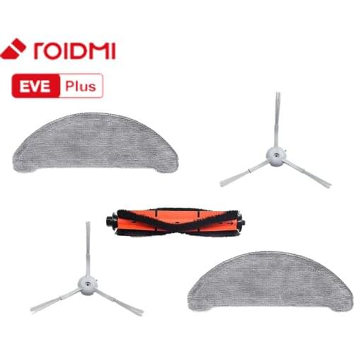 Original Mop Cloths Rags Rolling Brush Side Brush HEPA Filter for ROIDMI EVE Plus Robot Vacuum Cleaner Accessories