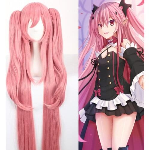 Lord Santa Anime Seraph of the end Krul Tepes Cosplay wigs For Women Queen Pink Synthetic Party Hair Wig