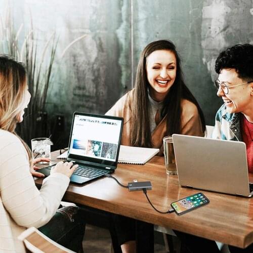 Plug Play Durable 2 USB-C 2 USB-A 3.1/3.2 Hub Adapter Computer Accessories