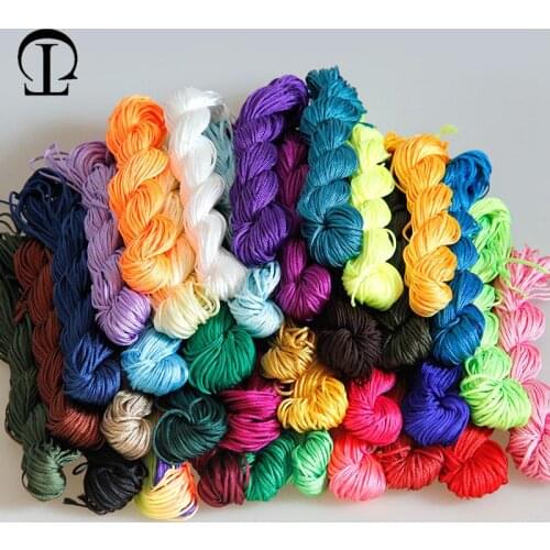 22m/lot 1mm Chinese knot line 22 colors polyester thread for crocheting DIY for Hand-woven bracelet bakers twine jewelry weaving