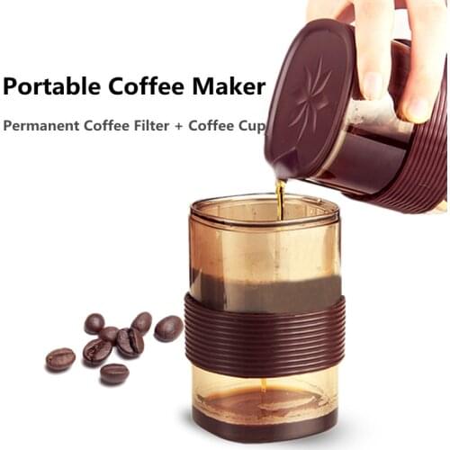 Portable Coffee Cup Set Tea Accessories Reusable Coffee Filter Hand-made Drip Coffee Dripper Mug Coffee Pot Travel Coffeeware