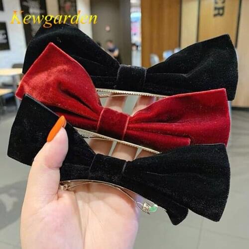 Kewgarden Velvet bow for girls hair accessory for children little girl hair accessories 4pcs