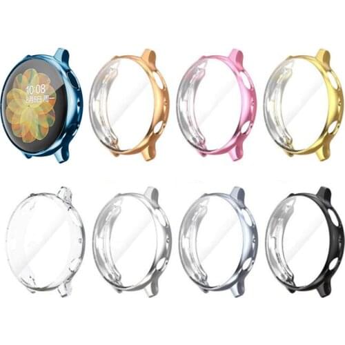 Silicone Soft Full Screen Glass Protector Case Shell Frame For Samsung galaxy watch active 2 40mm 44mm active2 Protective Cover