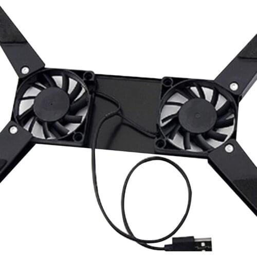 Folding USB Dual Fan Cooler Rotatable Cooling Pad Stand For PC Computer Laptop Notebook Macbook