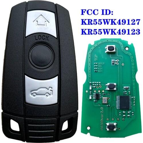 KR55WK49127 Smart Remote Key 315/433/868Mhz For BMW 1/3/5/7 Series CAS3 X5 X6 Z4 Car Control ID46 Chip With Emergency Key Blade