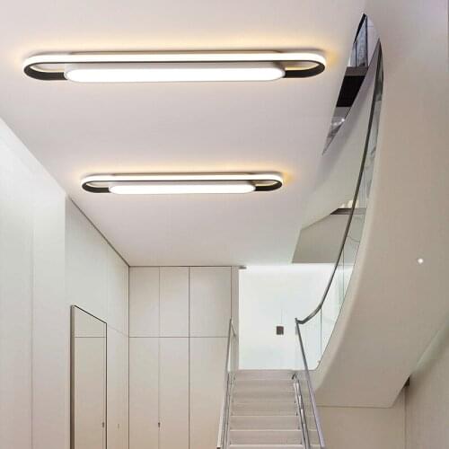 Modern Dimmable Long Strip Chandelier LED ceiling Light Rectangular for Living Room Bedroom Corridor Aisle Light