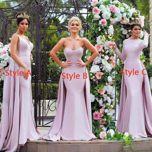 SuperKimJo Muslim Pink Bridesmaid Dresses Long Mismatched Cheap Elegant Wedding Party Dresses Robe De Soirée De Mariage