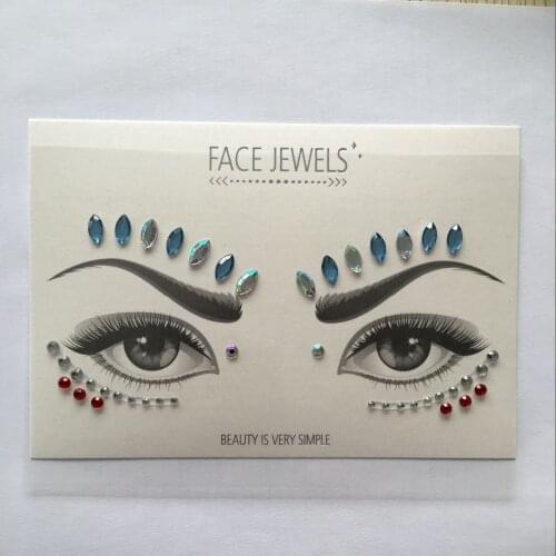 2017 Acrylic Resin Drill Stick Bindi Sticker Handpicked Bohemia And Tribal Style Face And Eye Jewels Forehead Decor Sticker