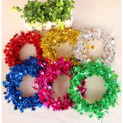 New 2019Christmas Tree Decorations 6 Colors Christmas Decor Iron Wire Five Star Pattern Party Ornaments