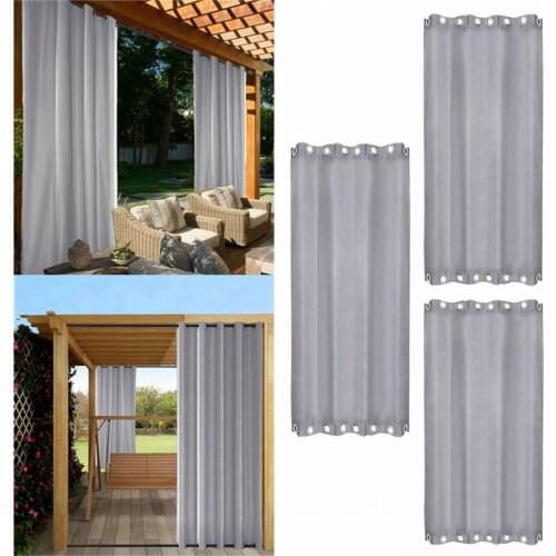 Grommets on Top and Bottom Outdoor Waterproof Curtain W54 x H106 in