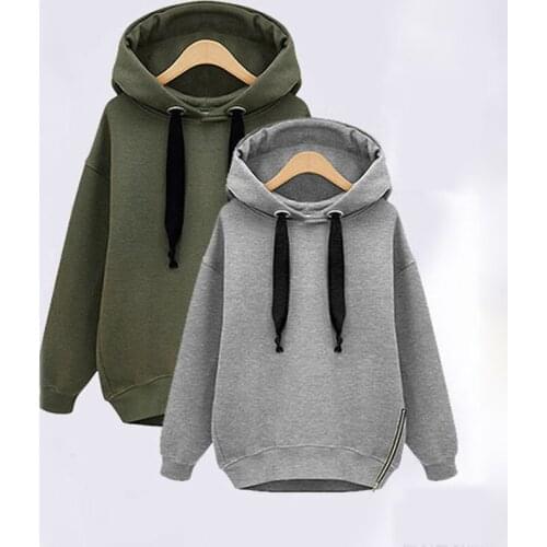 Winter Autumn Basic Sweatshirts For Women Casual Long Sleeve Sport Pullover With Velvet Padded Skateboard Sport Zipper Hoodies
