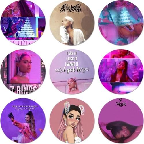 Ariana Grande-7 Rings Icons Pins Badge Decoration Brooches Metal Badges For Backpack Decoration