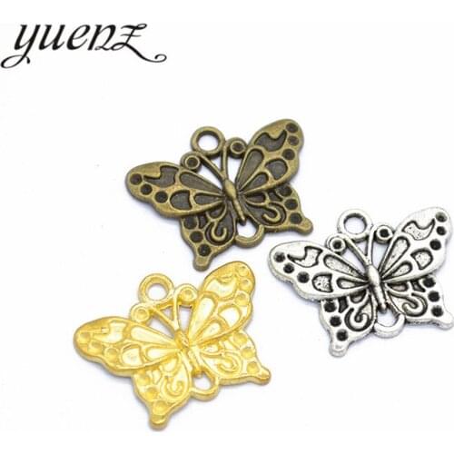 YuenZ 10pcs 3 color Antique bronze butterfly Charm fit for Bracelets Necklace Pendant DIY Metal Jewelry 25*19mm D271
