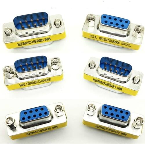 2pcs DB9 Serial Port Conversion Connector Male To Male Male To Female Female To Female Connector RS232 To 9 Pin COM