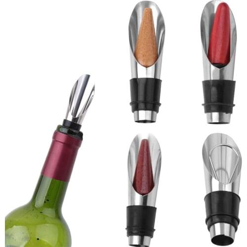 1pc 2 In 1 Wine Stopper Red Wine Pouring Tool Stainless Steel Wine Bottle Stoppers Funnel Pourer Wine Bottle Pourer Supplies