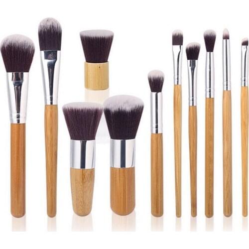 2016 Hot Professional 11pcs Beauty Makeup Brushes Set Kit Premium Synthetic Kabuki Cosmetic Blending Blush Eyeshadow Con