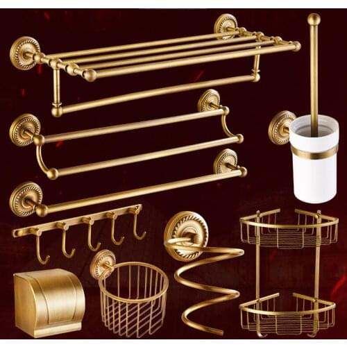 2017 Free shipping,solid brass Bathroom Accessories Set,Robe hook,Paper Holder,Towel Bar,Soap basket,bathroom sets