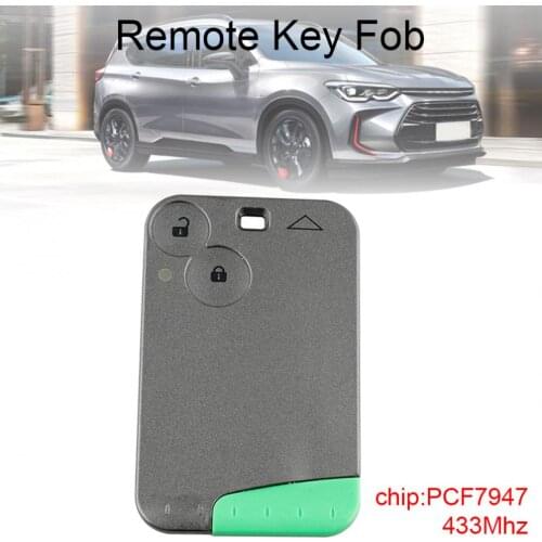 433 Mhz 2 Buttons Remote Card Smart Car Key with PCF7947 Chip Fit for Renault Laguna