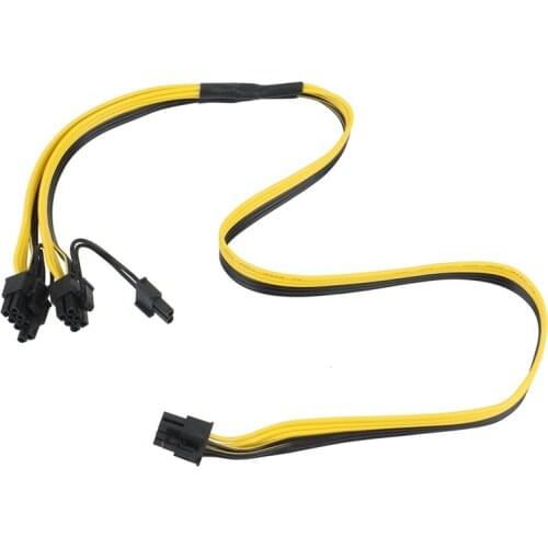 5Pcs PCI-E 6Pin To Dual 6+2-Pin Power Splitter Cable 18AWG Graphics Card 6Pin To Dual 8Pin PCIE PCI Express Power Cable