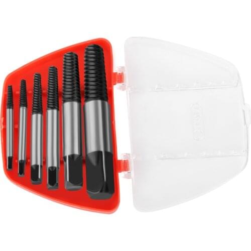 6Pcs/set Steel Damaged Screw Extractor Drill Bit Broken Speed Out Guide Set Broken Bolt Remover Easy Out Tool Accessories