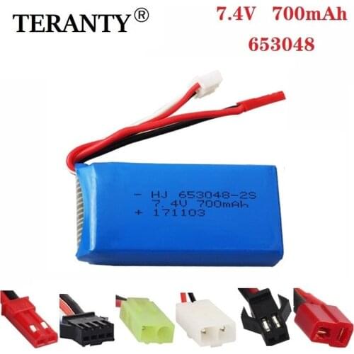 7.4V 700mAh 653048 Lipo battery For FT007 RC Boat Toys Speedboat For Syma F1 FX059 Remote control aircraft 2s 7.4v battery 1Pcs