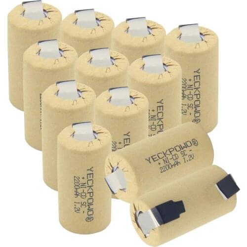 Akkumulator NICD 2200mAh SC batteries sub C battery soldering tape 1.2V welding tabs nickel sheets for electric drills for USAG