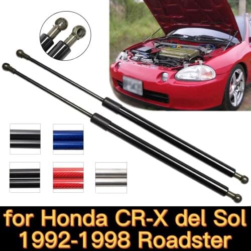 Dampers for 1992-1998 Honda CR-X Del Sol Roadster Front Hood Bonnet Gas Struts Lift Supports Springs Shock Dampers Carbon Fiber