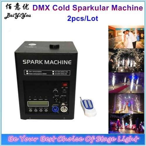 2pcs/Lot New 500W Cold Spark Machine DMX Remote Cold Fireworks Fountain Stage Sparkular Machine For Wedding Party Show