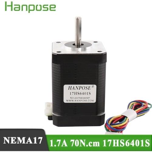 Free shipping 1PCS 42x60mm 70Ncm/ 4-lead Nema17 Step Motor 1.7A for DIY CNC Robot 17HS6401S Stepper Motor