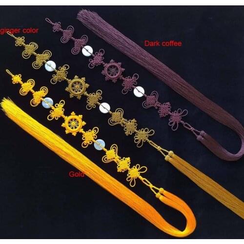 1.1 meters back cloud tassel ears hanging bead abbot knot/ Beads hanging ear Buddha dovetail jade falun knot