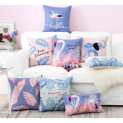 Decorative cushion cover/Ins Net red Purple orchid Swan Feather cotton pillow/Wholesale and retail cushions/Marine style waist