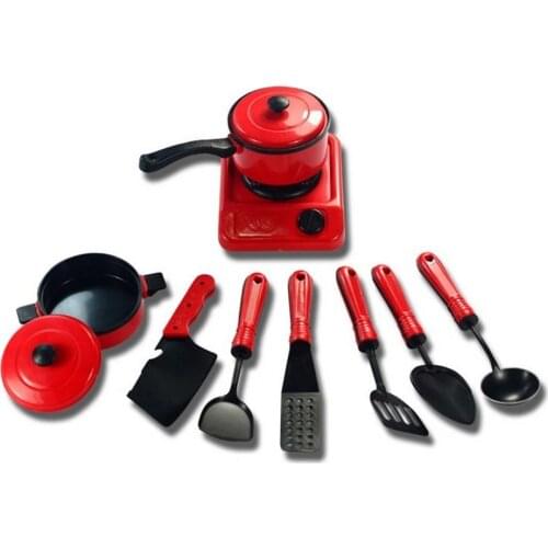 Kids House Kitchen Set Toys Plastic Cooking Cookware Children Pretend Play Toys Cooker Set Pot Pan Girls Gifts Childhood Games