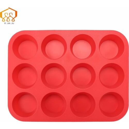 Hot Sale Diy 12 even Round Chocolate cake cup / Muffin Cup / Moussi West Dim Sum Mold Pudding Silicone Cake Mold Tool