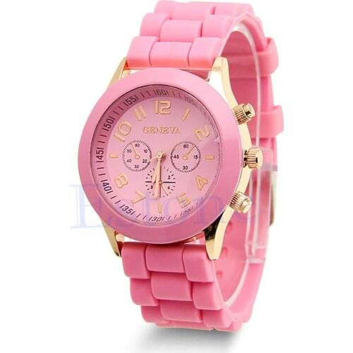 Unisex Ladies Boys Girls Geneva Silicone Jelly Quartz Wrist Watch