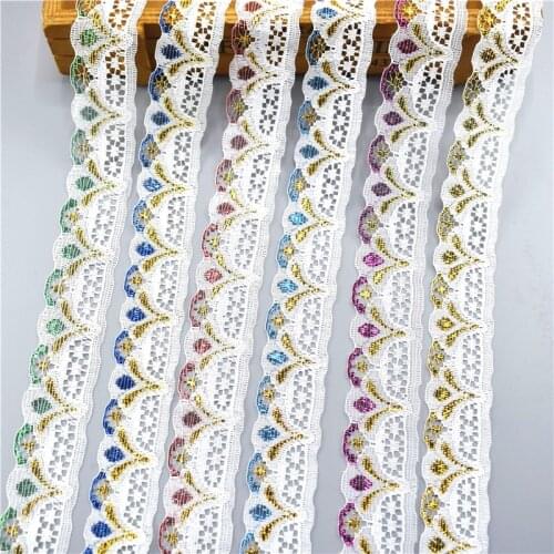10 Yards Lace Ribbon Tape 28mm Width Clothing Jewelry Embroidered White Lace Trim Fabric Sewing accessories Decoration Applique