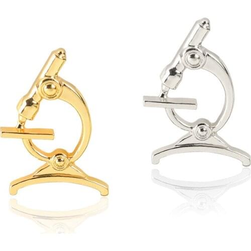 MQCHUN Cute Mini Bacterial Microscope Metal Enamel Pins Brooches For Doctors Medical Badge Gifts