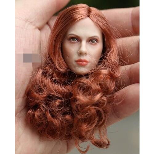 Custom 1/6 scale Black Widow Scarlett Johansson Red Hair Head Sculpt