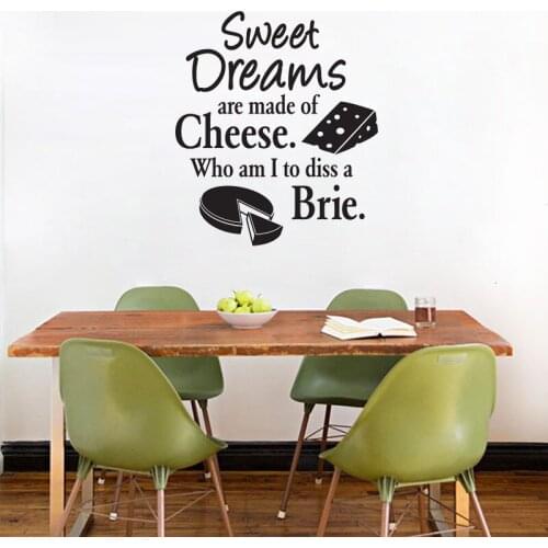 Sweet Dreams Cheese Wall Sticker Cake Shop Wall Decals Kids Children Room Decoration Nursery Wallpaper Poster