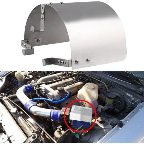 Stainless Steel Racing Car Cold Air Intake Cone Sport Air Filter Cover Heat Shield For 2.5''-5'' Neck