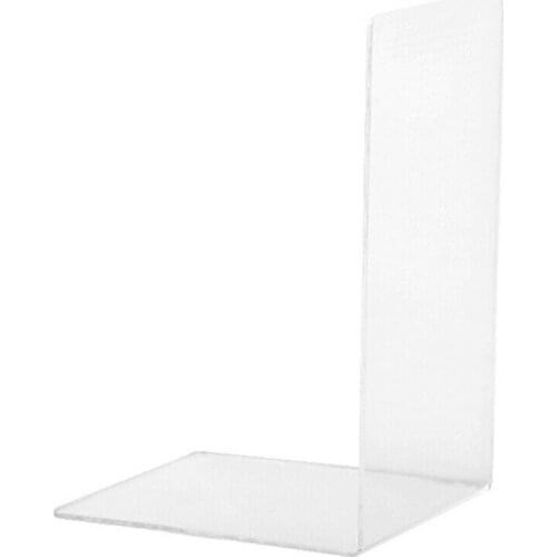 Anti-skid Desktop Organizer Office Stationery Book End Reading L Shape Transparent Acrylic BookShelf For Home Office School