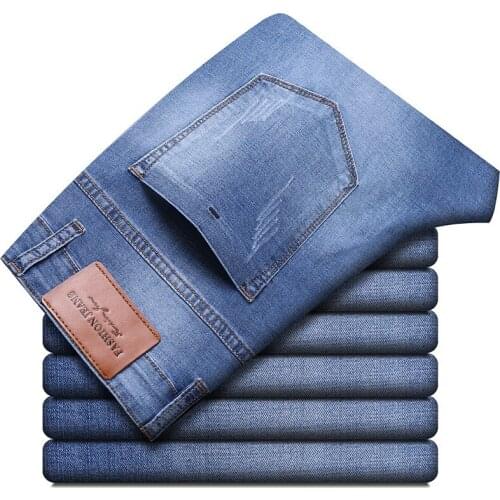 2021 Spring And Summer New Mens Blue Jeans Fashion Casual Stretch Cotton Denim Pants Male Brand Trousers