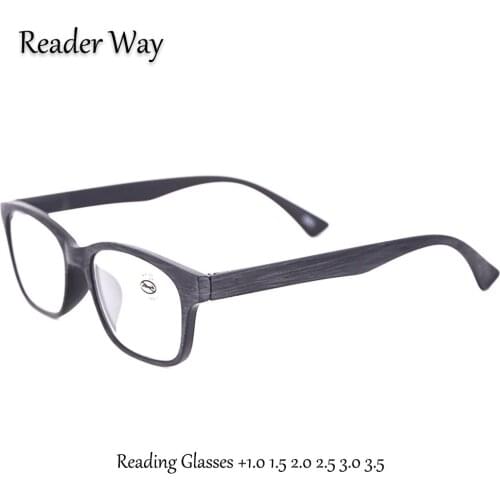 Fashion Men Women Reading Glasses Plastic Frame Imitation Wood Design Presbyopic Eyeglasses Unisex +1.0 1.5 2.0 2.5 3.0 3.5