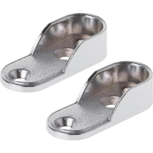 OOTDTY 2PCS Thickening House Furniture Pulls Cabinet Clothes Tube Support Closet Rod Pole End Bracket Holder for Wardrobe Tube